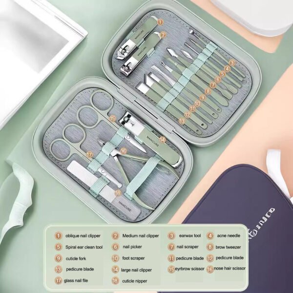 18 pc grooming set with magnetic case