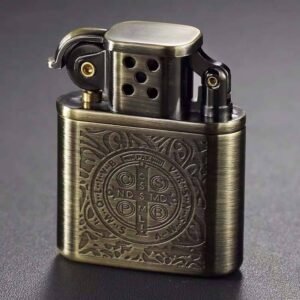 Windproof Copper Kerosene Lighter With a Constantine Pattern