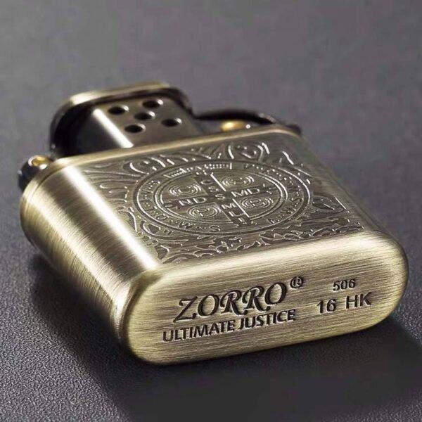 Windproof Copper Kerosene Lighter With a Constantine Pattern