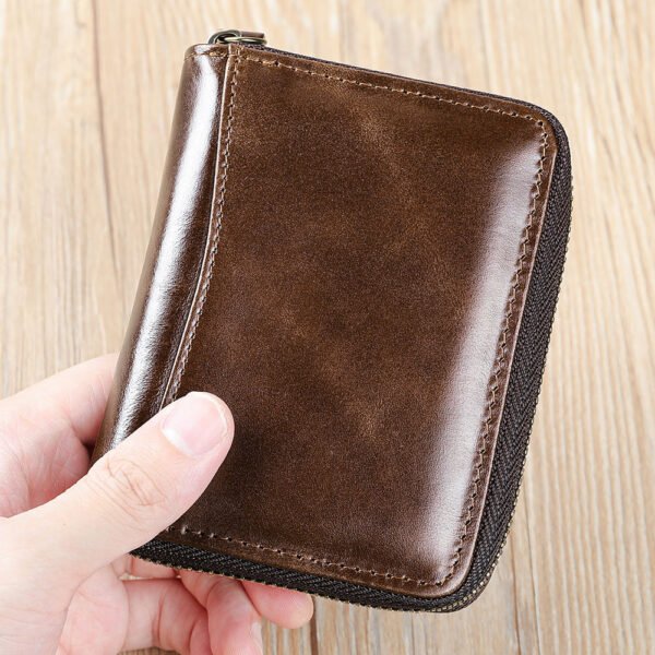 01-01 Secure Cowhide Zip Wallet – RFID Protected