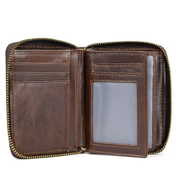 01-04 Secure Cowhide Zip Wallet – RFID Protected