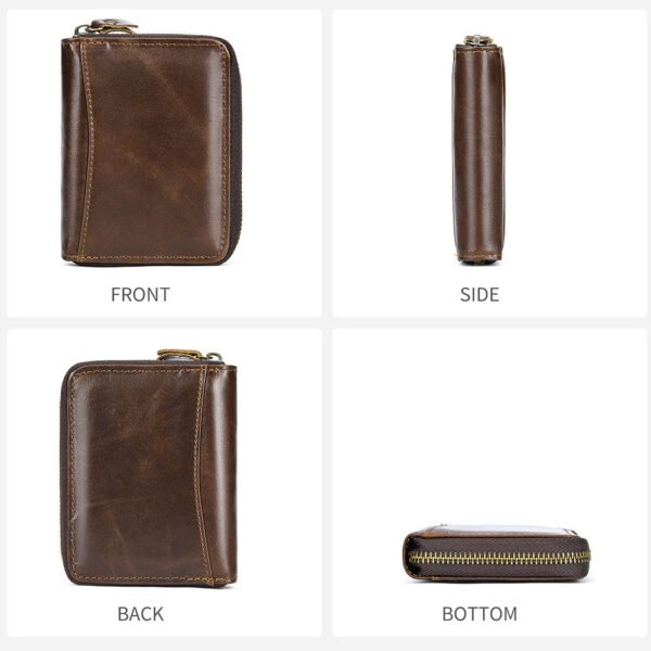 01-05 Secure Cowhide Zip Wallet – RFID Protected