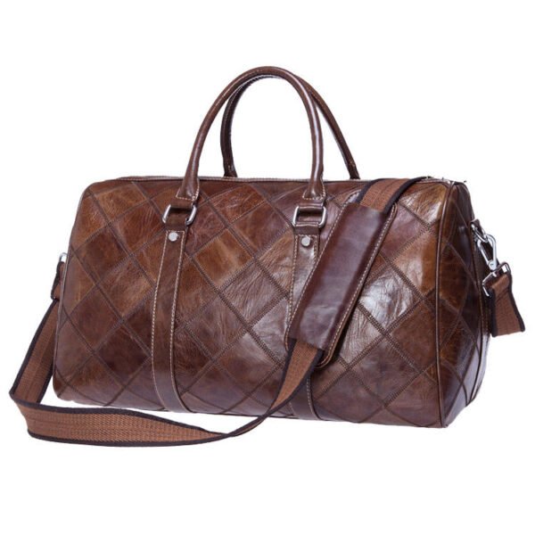 06-01 Cowhide Travel Bag – Mosaic Pattern