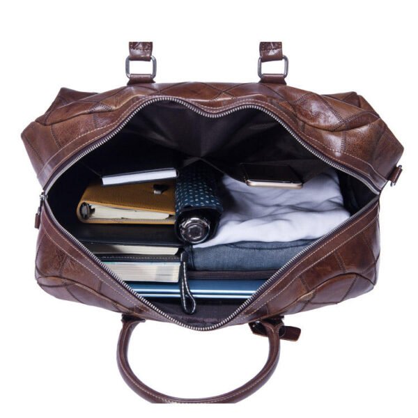 06-02 Cowhide Travel Bag – Mosaic Pattern