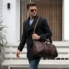06-04 Cowhide Travel Bag – Mosaic Pattern